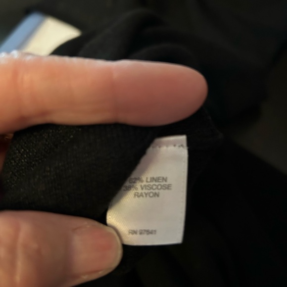 JJill ,Tunic Black Semi Sheer  top, Large,Linen & Rayon, like new condition - Picture 3 of 6